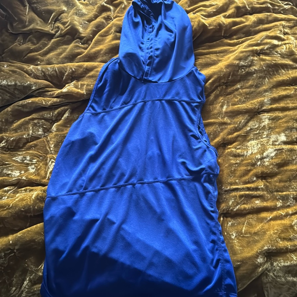 Blue and Yellow Sleeveless Hoodie's